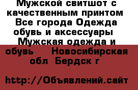 Мужской свитшот с качественным принтом - Все города Одежда, обувь и аксессуары » Мужская одежда и обувь   . Новосибирская обл.,Бердск г.